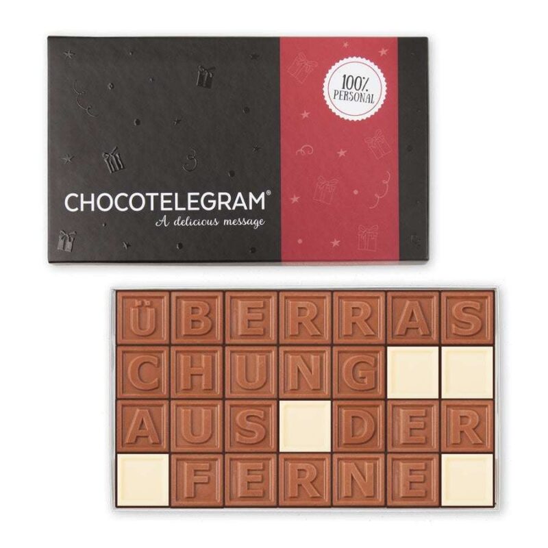 Bild von   chocotelegram praesentkarton jpg | Individuelle 🎁 persönliche 🎁 personalisierte Geschenke bedruckt ▪ bestickt ▪ graviert
