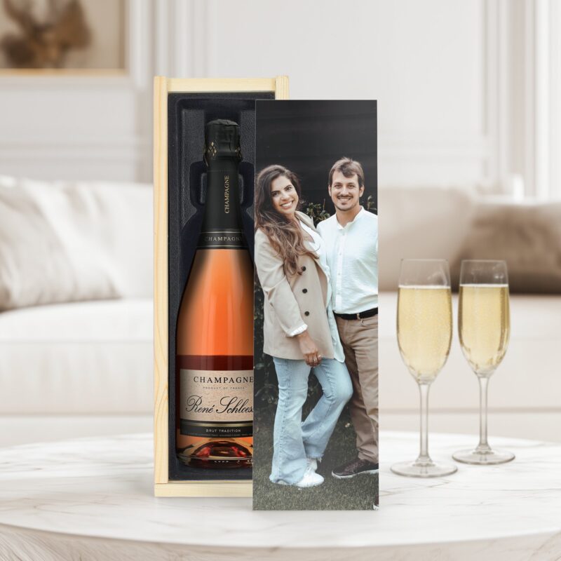 Bild von   rose champagner mit bedrucktejpg | Individuelle 🎁 persönliche 🎁 personalisierte Geschenke bedruckt ▪ bestickt ▪ graviert