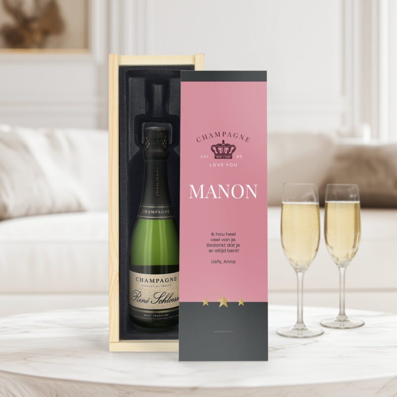 Bild von   champagner in bedruckter kistejpg | Individuelle 🎁 persönliche 🎁 personalisierte Geschenke bedruckt ▪ bestickt ▪ graviert