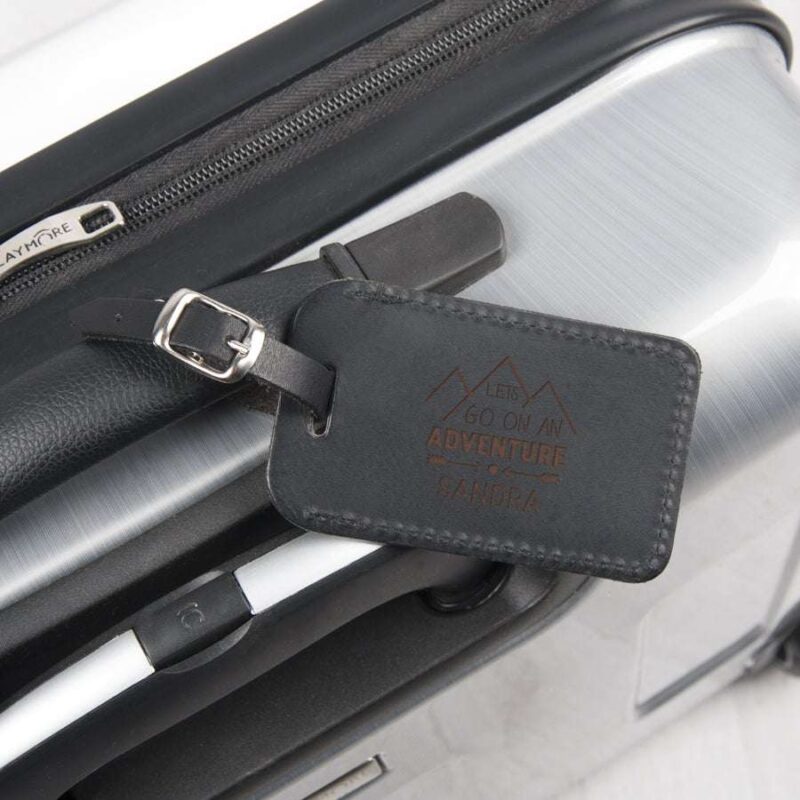 Bild von   kofferanhaenger leder schwarjpg | Individuelle 🎁 persönliche 🎁 personalisierte Geschenke bedruckt ▪ bestickt ▪ graviert