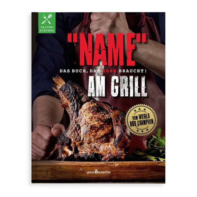 Bild von   grillbuch mit namen maennerjpg | Individuelle 🎁 persönliche 🎁 personalisierte Geschenke bedruckt ▪ bestickt ▪ graviert