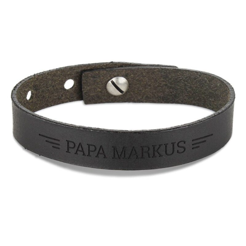 Bild von   lederarmband vatertag schwarjpg | Individuelle 🎁 persönliche 🎁 personalisierte Geschenke bedruckt ▪ bestickt ▪ graviert