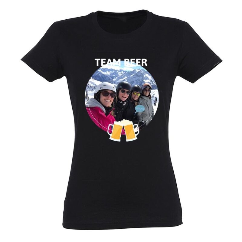 Bild von   t shirt damen schwarz mjpg | Individuelle 🎁 persönliche 🎁 personalisierte Geschenke bedruckt ▪ bestickt ▪ graviert