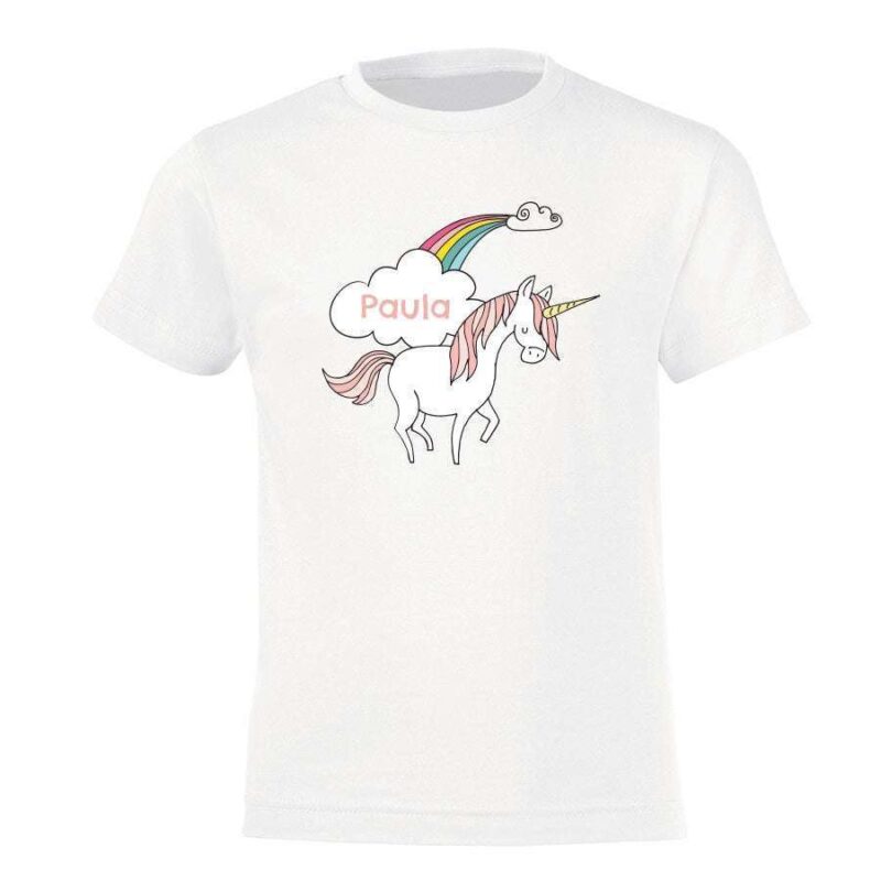 Bild von   einhorn t shirt kinder weissjpg | Individuelle 🎁 persönliche 🎁 personalisierte Geschenke bedruckt ▪ bestickt ▪ graviert