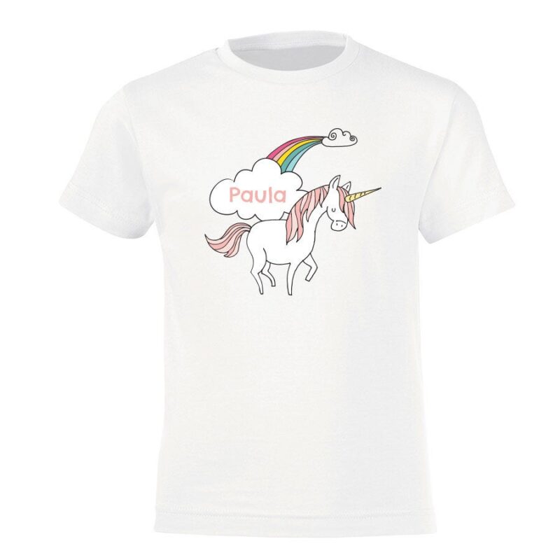 Bild von   einhorn t shirt kinder weissjpg | Individuelle 🎁 persönliche 🎁 personalisierte Geschenke bedruckt ▪ bestickt ▪ graviert