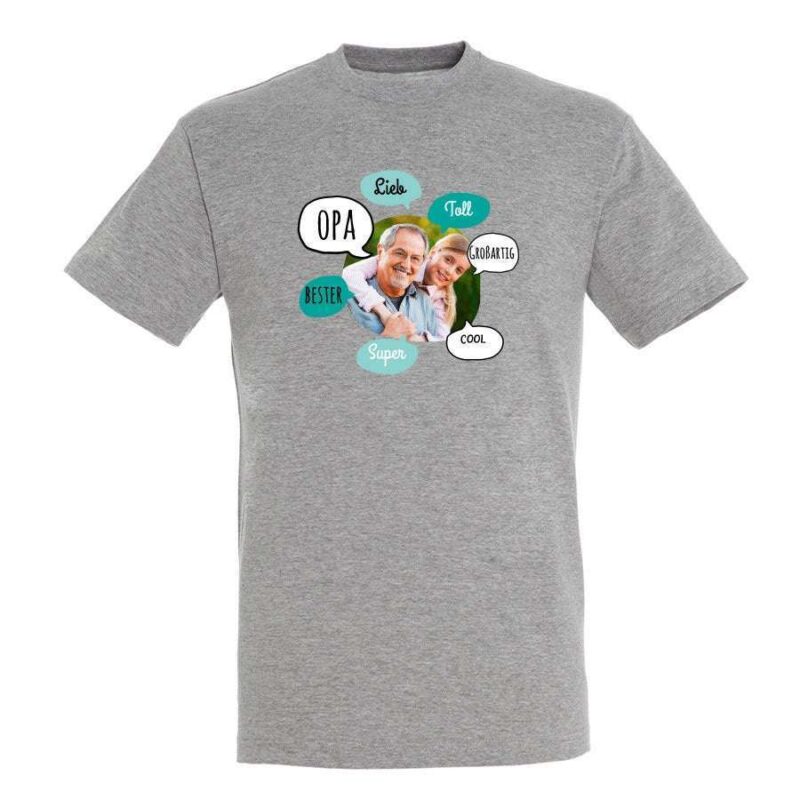 Bild von   opa t shirt grau mjpg | Individuelle 🎁 persönliche 🎁 personalisierte Geschenke bedruckt ▪ bestickt ▪ graviert