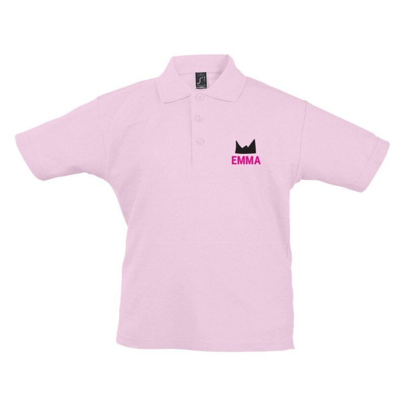 Bild von   kinder poloshirt rosa  jajpg | Individuelle 🎁 persönliche 🎁 personalisierte Geschenke bedruckt ▪ bestickt ▪ graviert