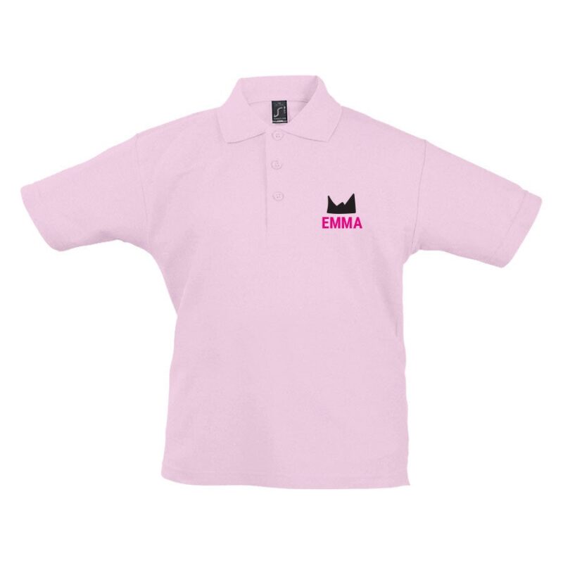 Bild von   kinder poloshirt rosa  jjpg | Individuelle 🎁 persönliche 🎁 personalisierte Geschenke bedruckt ▪ bestickt ▪ graviert