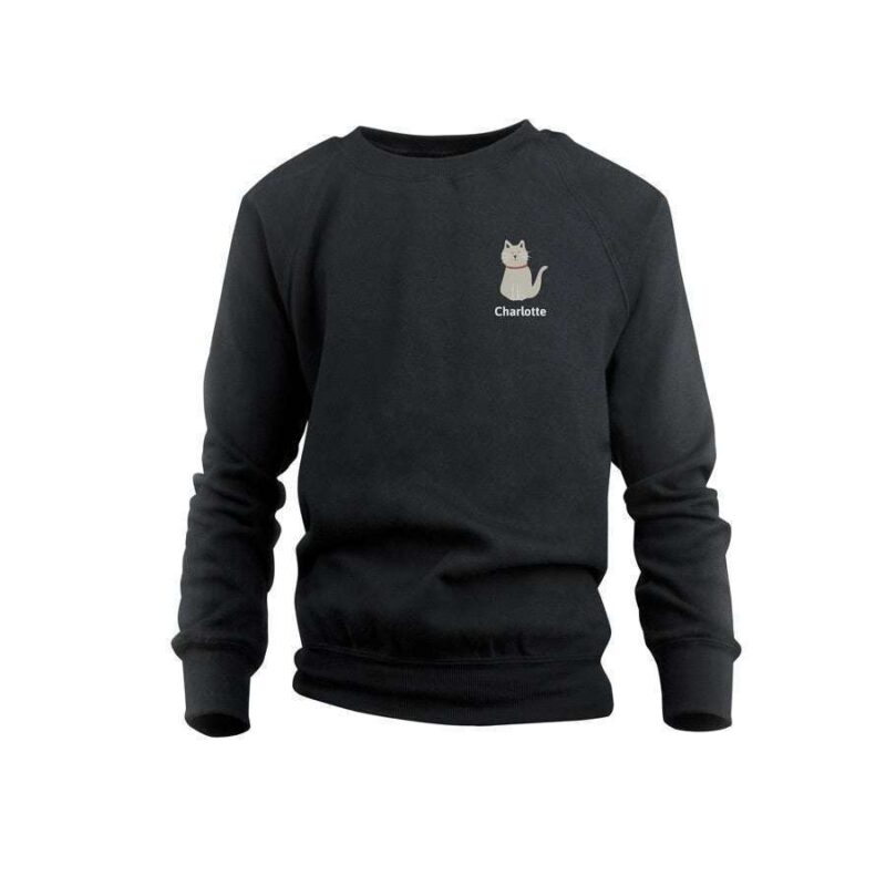 Bild von   pullover kind schwarz jpg | Individuelle 🎁 persönliche 🎁 personalisierte Geschenke bedruckt ▪ bestickt ▪ graviert