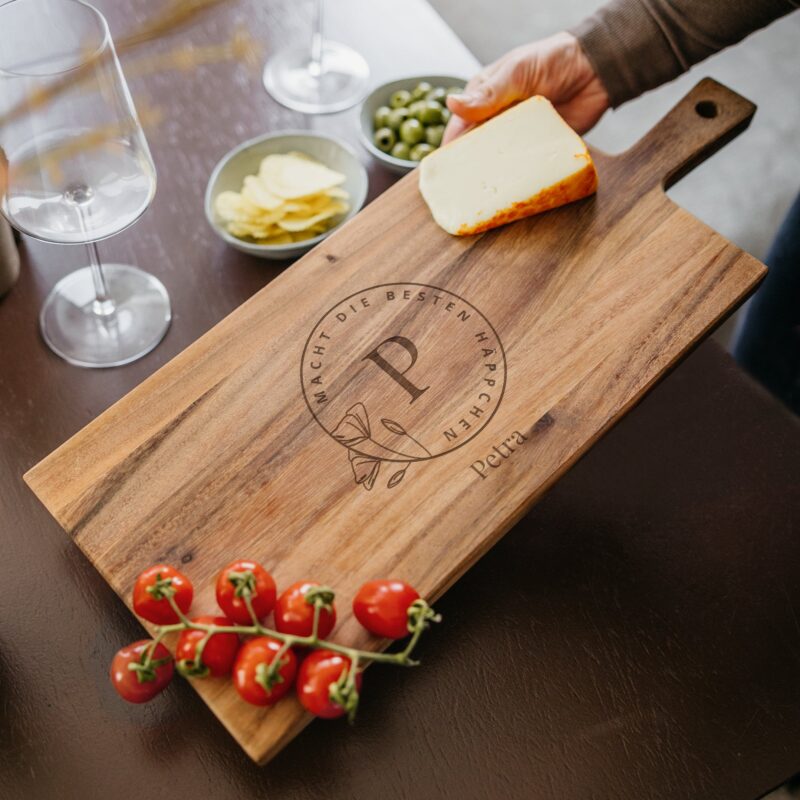Bild von   servierbrett teak rechteckjpg | Individuelle 🎁 persönliche 🎁 personalisierte Geschenke bedruckt ▪ bestickt ▪ graviert