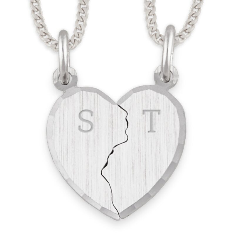Bild von   partnerketten silber  herzhjpg | Individuelle 🎁 persönliche 🎁 personalisierte Geschenke bedruckt ▪ bestickt ▪ graviert