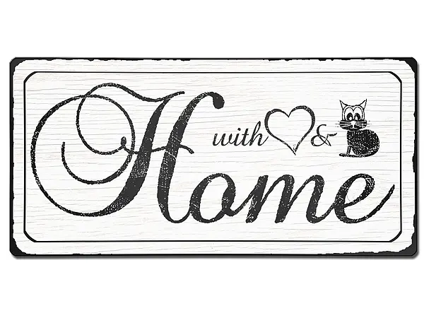 Bild von   vintage stil schild home aus ajpg | Individuelle 🎁 persönliche 🎁 personalisierte Geschenke bedruckt ▪ bestickt ▪ graviert