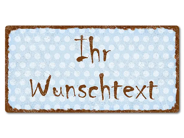 Bild von   retro schild mit polka dots jpg | Individuelle 🎁 persönliche 🎁 personalisierte Geschenke bedruckt ▪ bestickt ▪ graviert