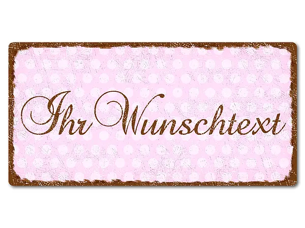 Bild von   retro schild mit polka dots jpg | Individuelle 🎁 persönliche 🎁 personalisierte Geschenke bedruckt ▪ bestickt ▪ graviert
