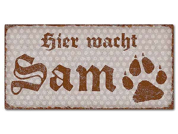 Bild von   dekoschild im retro look mit pjpg | Individuelle 🎁 persönliche 🎁 personalisierte Geschenke bedruckt ▪ bestickt ▪ graviert