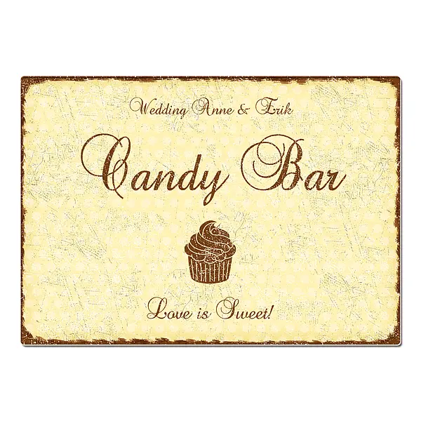 Bild von   hochzeitsdeko schild candy barjpg | Individuelle 🎁 persönliche 🎁 personalisierte Geschenke bedruckt ▪ bestickt ▪ graviert