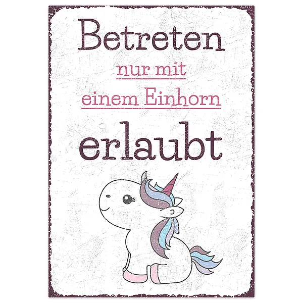 Bild von   betreten nur mit einem einhornjpg | Individuelle 🎁 persönliche 🎁 personalisierte Geschenke bedruckt ▪ bestickt ▪ graviert