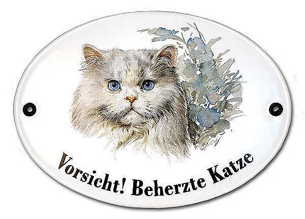 Bild von   katzenschild vorsicht beherztejpg | Individuelle 🎁 persönliche 🎁 personalisierte Geschenke bedruckt ▪ bestickt ▪ graviert