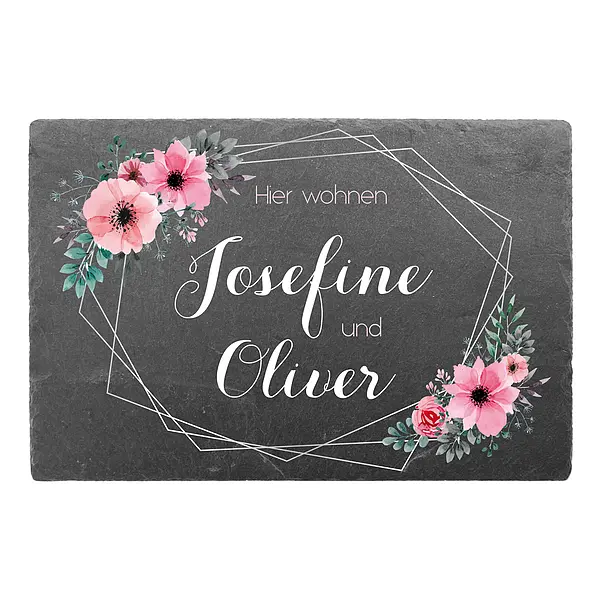 Bild von   tuerschild mit bunten blumen ajpg | Individuelle 🎁 persönliche 🎁 personalisierte Geschenke bedruckt ▪ bestickt ▪ graviert