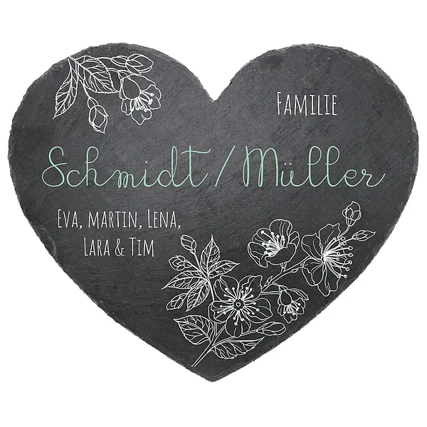 Bild von   tuerschild in herzform aus schjpg | Individuelle 🎁 persönliche 🎁 personalisierte Geschenke bedruckt ▪ bestickt ▪ graviert