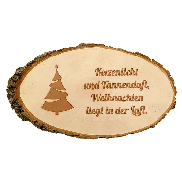 Bild von   holzrindenschild mit gravur fajpg | Individuelle 🎁 persönliche 🎁 personalisierte Geschenke bedruckt ▪ bestickt ▪ graviert