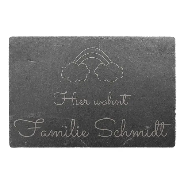 Bild von   dekoschild mit regenbogen undjpg | Individuelle 🎁 persönliche 🎁 personalisierte Geschenke bedruckt ▪ bestickt ▪ graviert