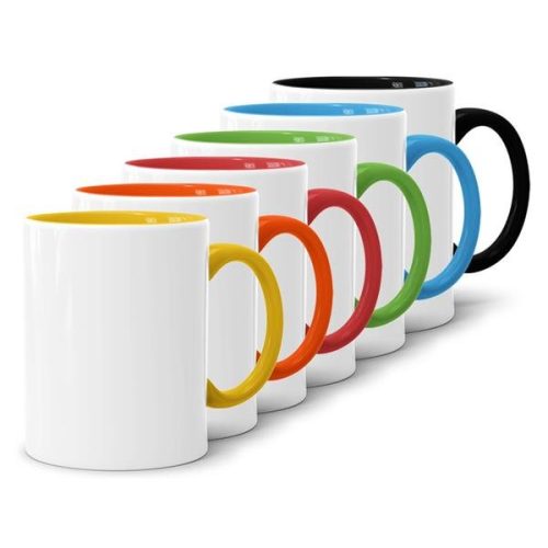 Basteltasse Innen & Henkel farbig