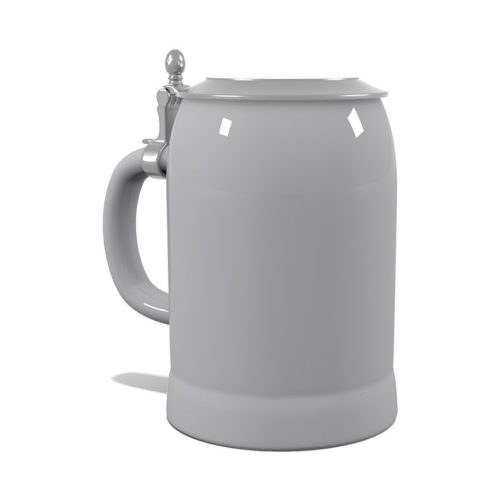 Bierkrug Upper Class mit Deckel Grau 0,5L