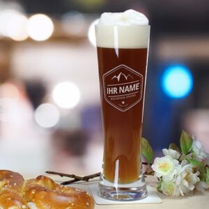 Weizenbierglas mit Gravur