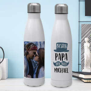 Thermo-Trinkflasche bedrucken mit Foto und Namen