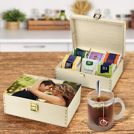 Bild von   teebox bedrucken mit fotojpg | Individuelle 🎁 persönliche 🎁 personalisierte Geschenke bedruckt ▪ bestickt ▪ graviert