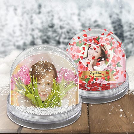 Bild von   schneekugel herzkugel mit fojpg | Individuelle 🎁 persönliche 🎁 personalisierte Geschenke bedruckt ▪ bestickt ▪ graviert