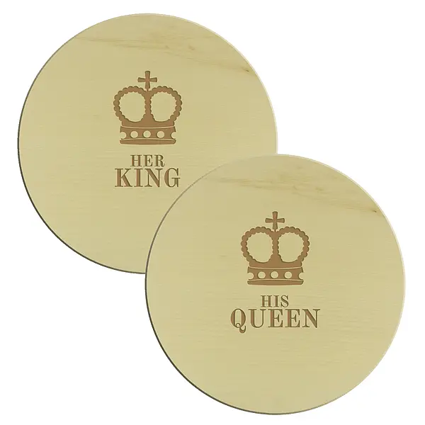 Bild von   schneidebrett his queen und hejpg | Individuelle 🎁 persönliche 🎁 personalisierte Geschenke bedruckt ▪ bestickt ▪ graviert