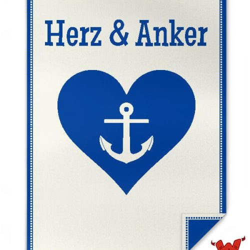 Babydecke Herz Anker