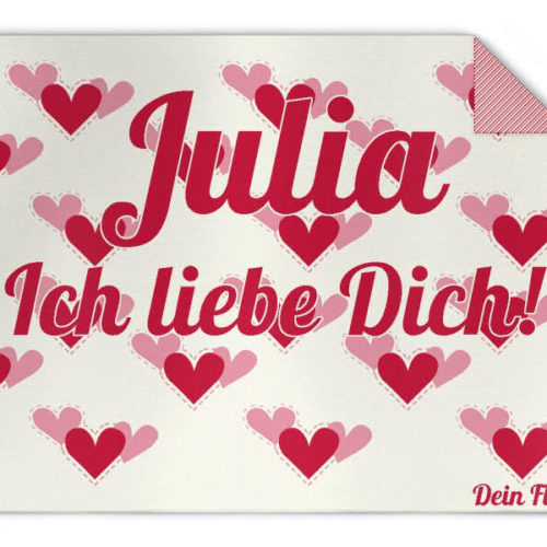 Strickdecke Herzen Baumwolle