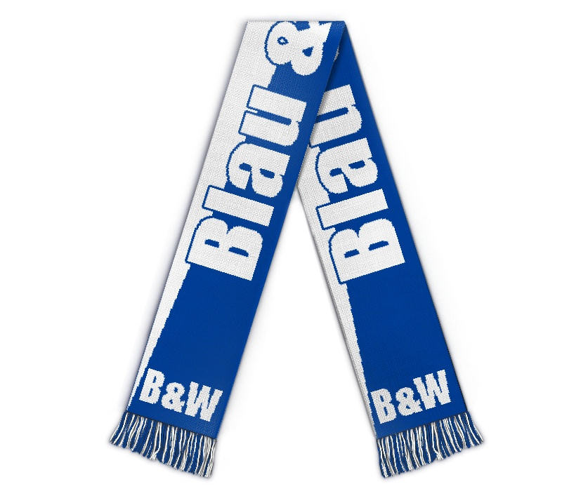 Bild von   fanschal blau weissjpg | Individuelle 🎁 persönliche 🎁 personalisierte Geschenke bedruckt ▪ bestickt ▪ graviert