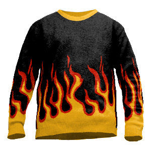 Pullover mit Flammen