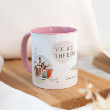 Bild von   farbige tasse rosajpg | Individuelle 🎁 persönliche 🎁 personalisierte Geschenke bedruckt ▪ bestickt ▪ graviert