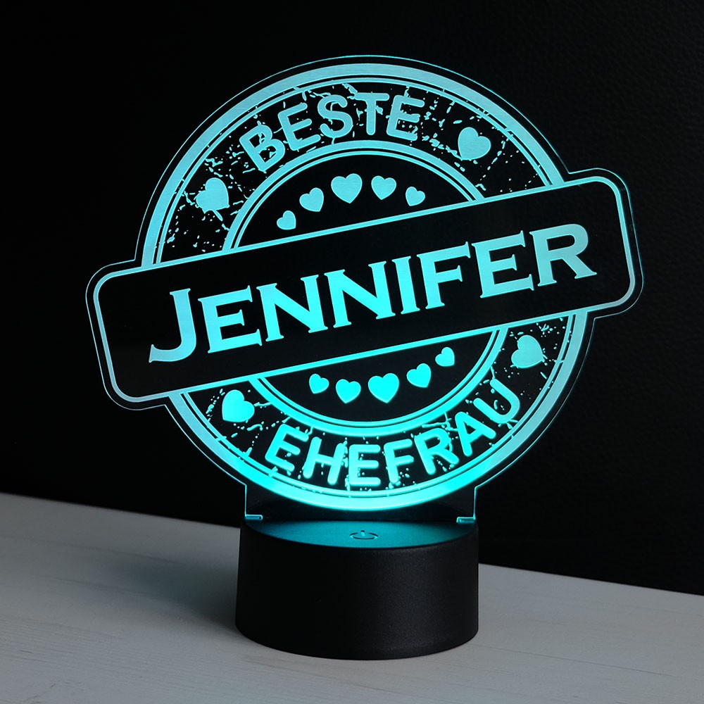 Bild von   led dekolicht beste ehefrau mijpg | Individuelle 🎁 persönliche 🎁 personalisierte Geschenke bedruckt ▪ bestickt ▪ graviert