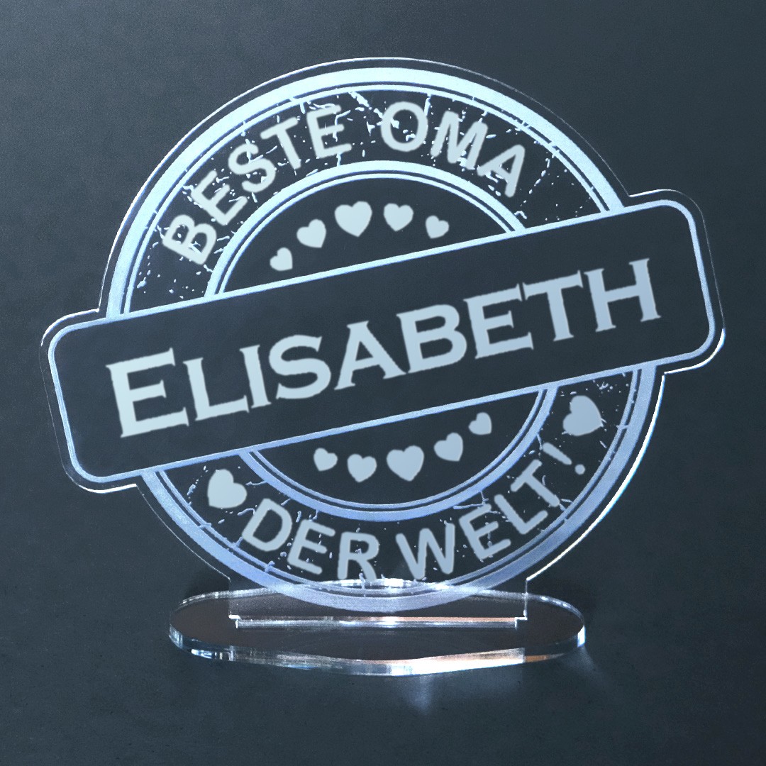 Bild von   acryl button mit namensgravurjpg | Individuelle 🎁 persönliche 🎁 personalisierte Geschenke bedruckt ▪ bestickt ▪ graviert