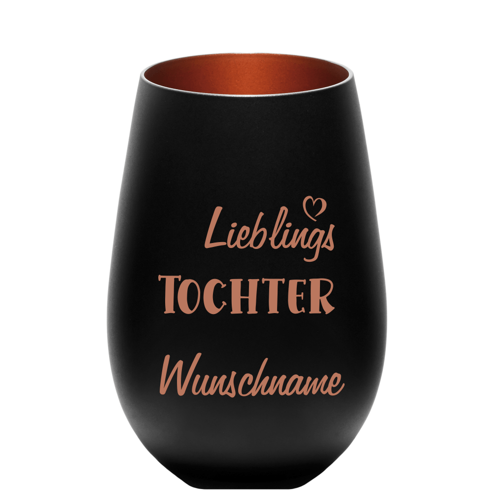 Bild von   deko windlicht lieblings tochtpng | Individuelle 🎁 persönliche 🎁 personalisierte Geschenke bedruckt ▪ bestickt ▪ graviert