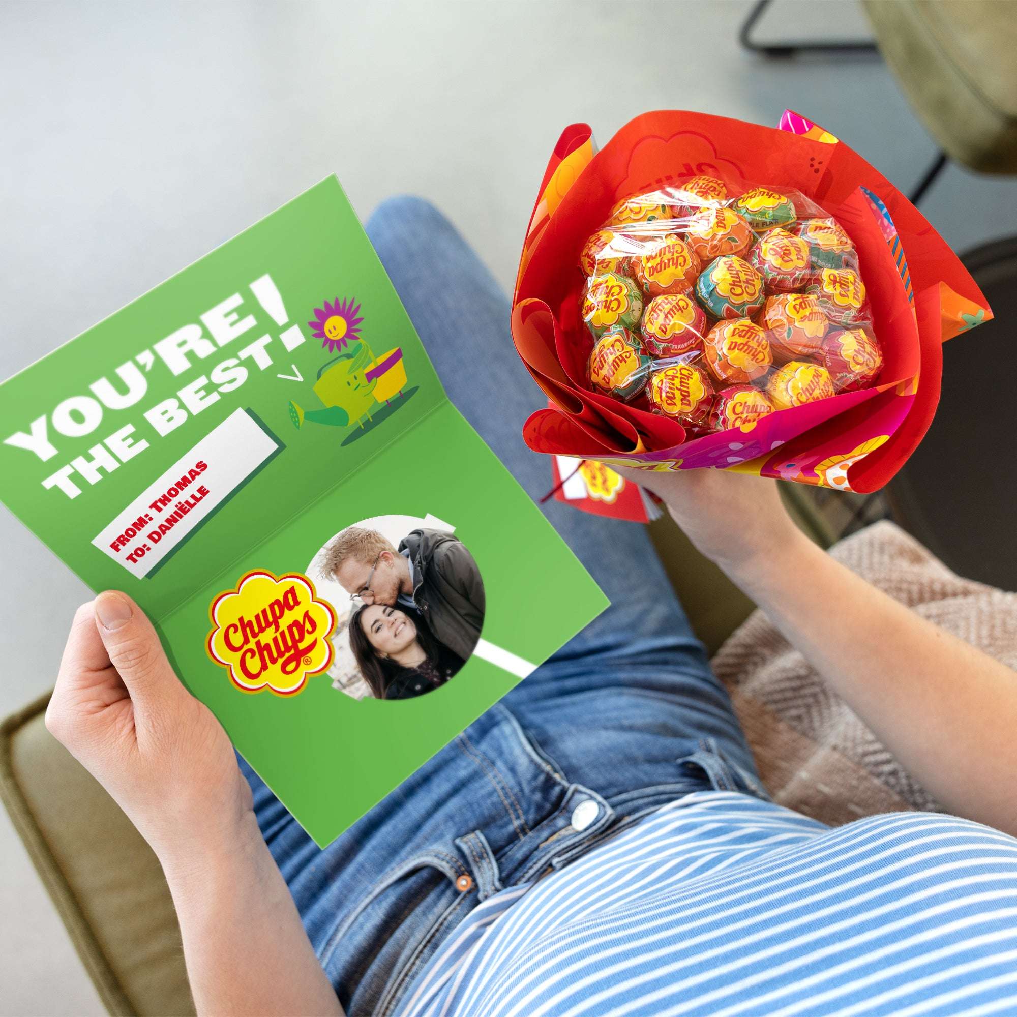 Bild von   chupa chups blumenstrauss mitjpg | Individuelle 🎁 persönliche 🎁 personalisierte Geschenke bedruckt ▪ bestickt ▪ graviert