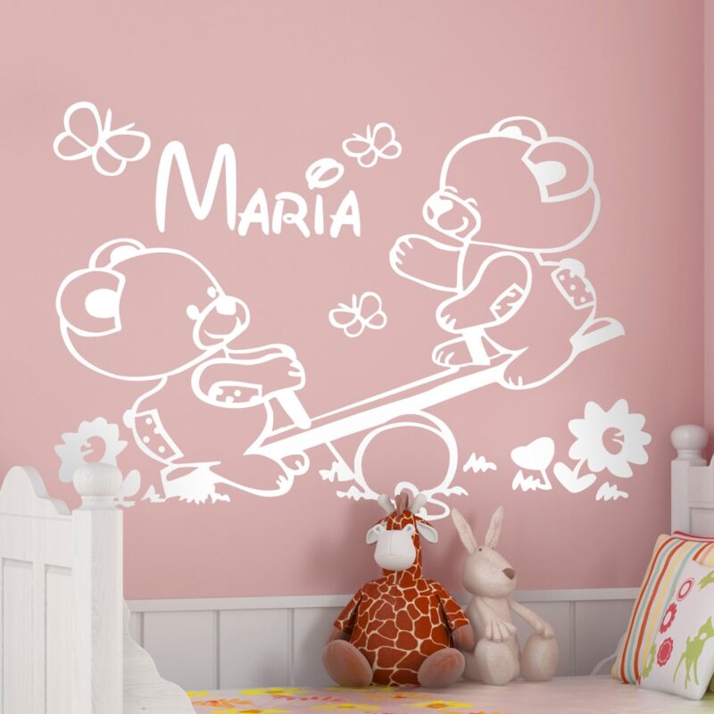 Bild von   personalisiertes baerchen wandjpg | Individuelle 🎁 persönliche 🎁 personalisierte Geschenke bedruckt ▪ bestickt ▪ graviert
