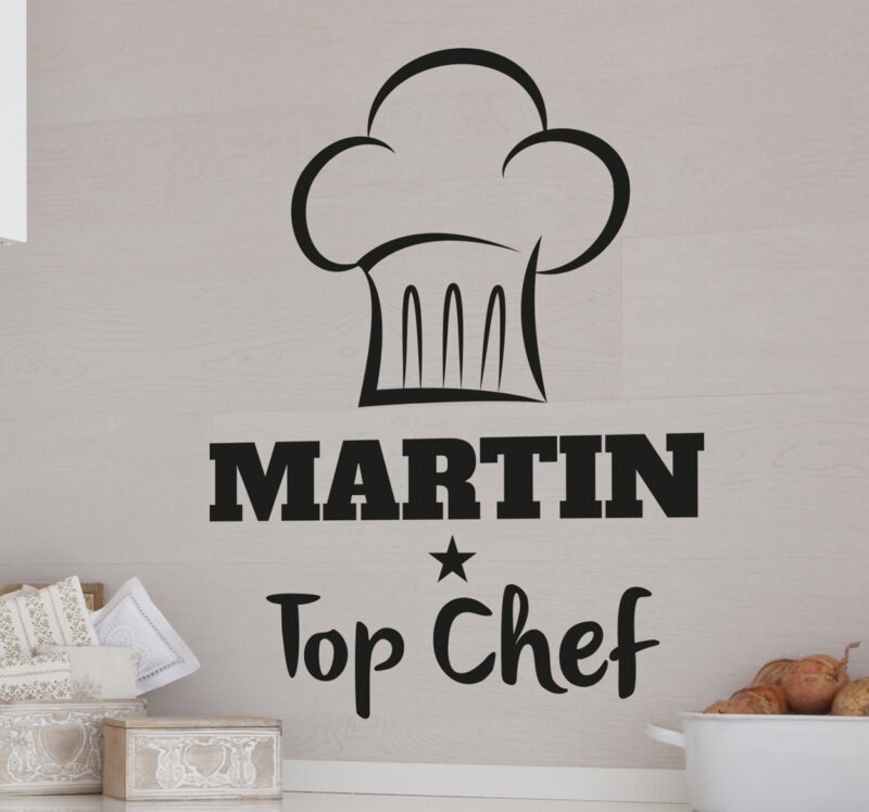 Bild von   wandtattoo top chef personalisjpg | Individuelle 🎁 persönliche 🎁 personalisierte Geschenke bedruckt ▪ bestickt ▪ graviert