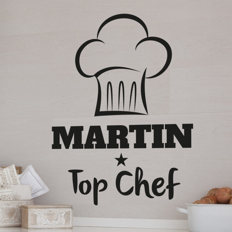 Bild von   wandtattoo top chef personalisjpg | Individuelle 🎁 persönliche 🎁 personalisierte Geschenke bedruckt ▪ bestickt ▪ graviert