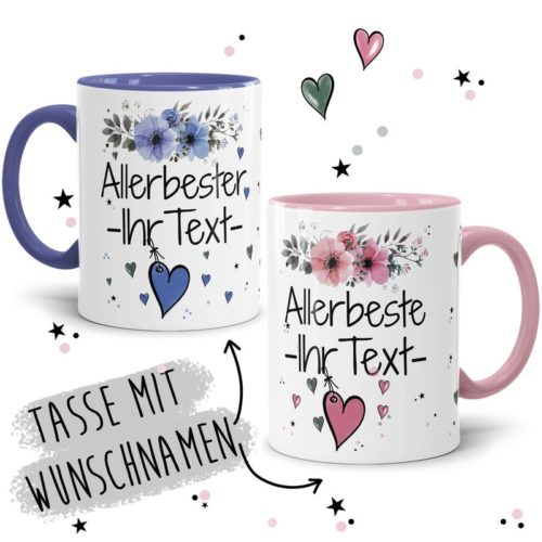 Namenstassen mit WUNSCHNAME fr allerbeste Freunde und Familie