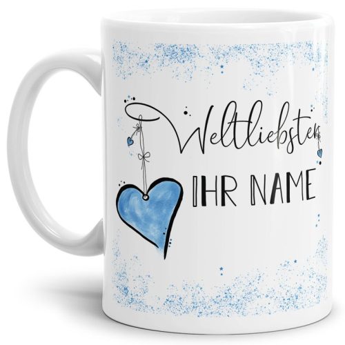 Namenstasse mit WUNSCHNAME männlich - Weltliebster -NAME- Weiss