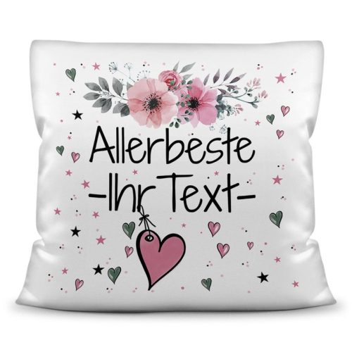 Kissen mit WUNSCHNAME weiblich - Allerbeste -NAME- Kissen Polyester - Wei