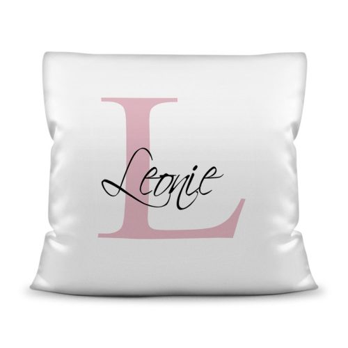 Namenskissen mit WUNSCHNAME und Anfangsbuchstabe - inkl. Kissenfllung Rosa