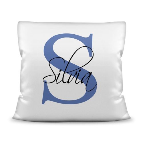 Namenskissen mit WUNSCHNAME und Anfangsbuchstabe - inkl. Kissenfllung Cambridgeblau